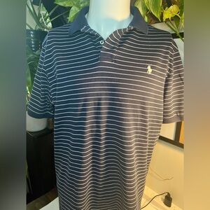 Ralph Lauren Navy and White Striped Polo